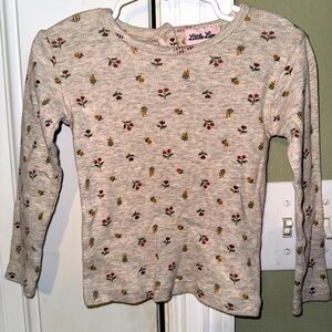 Little Lass Toddler Girls Floral Long Sleeve Top 2T EUC